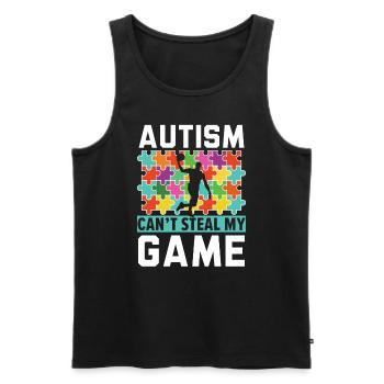 Autisme Basketball Autism Warrior Basketteur - Débardeur bio Premium Homme - noir - Devant - Michal (187cm)