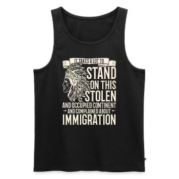 Tag der indigenen Ureinwohner Amerikas - Männer Premium Bio Tank Top - Schwarz - Vorne - AI Model Male 178 light (178cm)