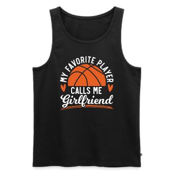 Basketball Freundin Liebe Paar Beziehung - Männer Premium Bio Tank Top - Schwarz - Vorne - Michal (187cm)