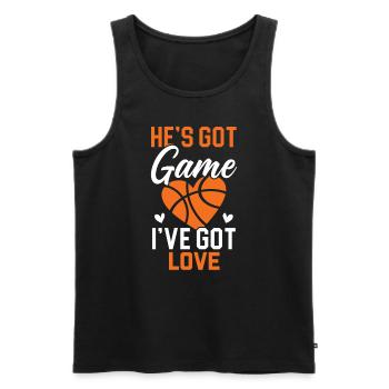 Basketball Girlfriend Love Couple Relationship - Débardeur bio Premium Homme - noir - Devant - Michal (187cm)