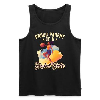 Fille Basketball Sport Basketball Papa Maman - Débardeur bio Premium Homme - noir - Devant - Michal (187cm)