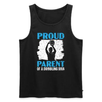 Fille Basketball Sport Basketball Papa Maman - Débardeur bio Premium Homme - noir - Devant - Michal (187cm)