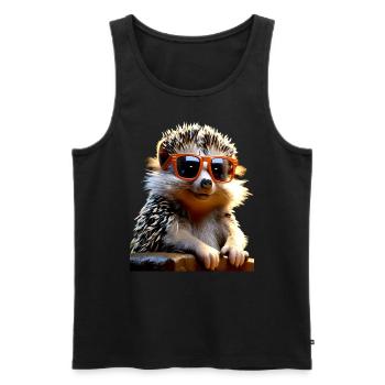 Igel Sonnenbrille Stacheltier Liebe Süßer Igel - Männer Premium Bio Tank Top - Schwarz - Vorne - AI Model Male 178 light (178cm)