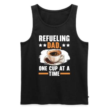 Dad Coffee Drinker Caffeine Daddy Fathers Day - Men's Premium Organic Tank Top - black - Front - Michal (187cm)