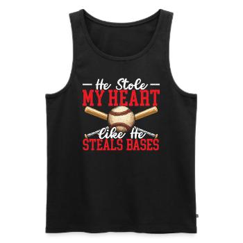 Baseball Girlfriend Sport Lover Baseball Fan - Men's Premium Organic Tank Top - black - Front - Michal (187cm)