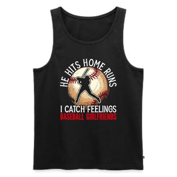 Baseball-Freundin Sportliebhaber Baseball-Fan - Männer Premium Bio Tank Top - Schwarz - Vorne - Michal (187cm)