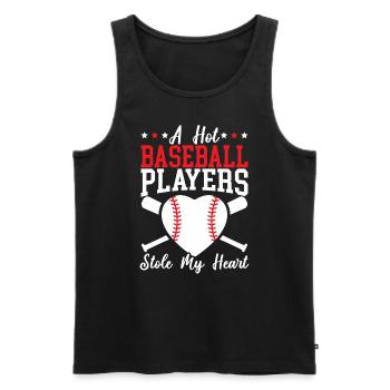 Baseball-Freundin Sportliebhaber Baseball-Fan - Männer Premium Bio Tank Top - Schwarz - Vorne - Michal (187cm)