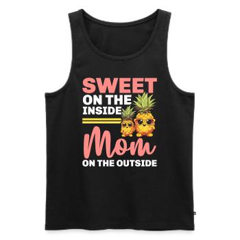 Pineapple Mom Hello Summer Motherhood Mothers Day - Men's Premium Organic Tank Top - black - Front - Michal (187cm)