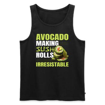 Avocado Sushi Roll Nigiri Avocado Fruit Guacamole - Men's Premium Organic Tank Top - black - Front - AI Model Male 178 light (178cm)