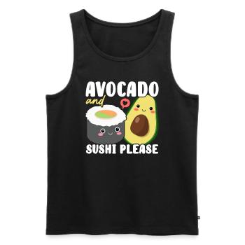 Avocado Sushi Roll Nigiri Avocado Fruit Guacamole - Men's Premium Organic Tank Top - black - Front - AI Model Male 178 light (178cm)