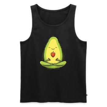 Avocado Yoga Master Avocado Fruit Meditate Guac - Men's Premium Organic Tank Top - black - Front - AI Model Male 178 light (178cm)
