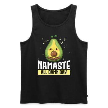 Avocado Yoga Master Avocado Fruit Meditate Guac - Men's Premium Organic Tank Top - black - Front - AI Model Male 178 light (178cm)