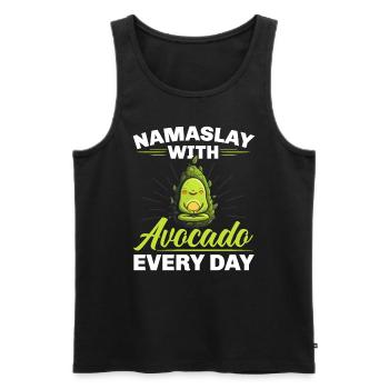Avocado Yoga Master Avocado Fruit Meditate Guac - Men's Premium Organic Tank Top - black - Front - AI Model Male 178 light (178cm)