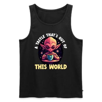 Außerirdischer Kaffeeliebhaber Koffein UFO Außerirdisch - Männer Premium Bio Tank Top - Schwarz - Vorne - Michal (187cm)