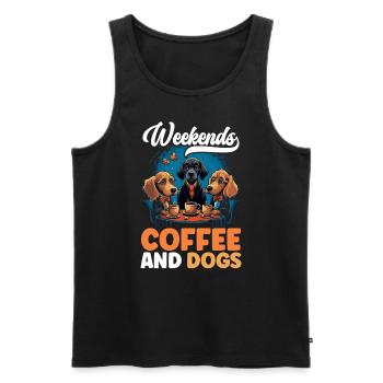 Dogs And Coffee Lover Caffeine Drinker Dog Owner - Men's Premium Organic Tank Top - black - Front - Michal (187cm)