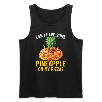 Pizza And Pineapple Tropical Fruit Pizza Eater - Men's Premium Organic Tank Top - black - Front - Michal (187cm)