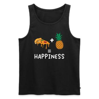 Pizza And Pineapple Tropical Fruit Pizza Eater - Men's Premium Organic Tank Top - black - Front - Michal (187cm)