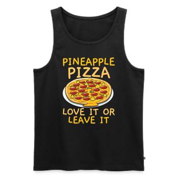 Pizza And Pineapple Tropical Fruit Pizza Eater - Men's Premium Organic Tank Top - black - Front - Michal (187cm)