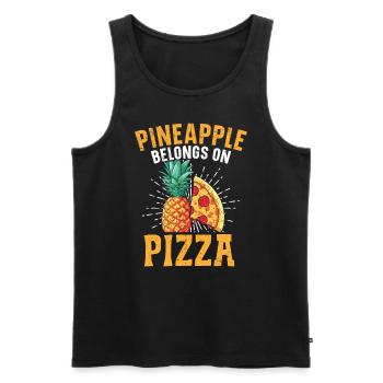 Pizza And Pineapple Tropical Fruit Pizza Eater - Men's Premium Organic Tank Top - black - Front - Michal (187cm)