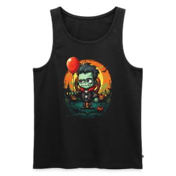 Balloon Halloween Trick Or Treat Spooky Boo Ghost - Débardeur bio Premium Homme - noir - Devant - Michal (187cm)