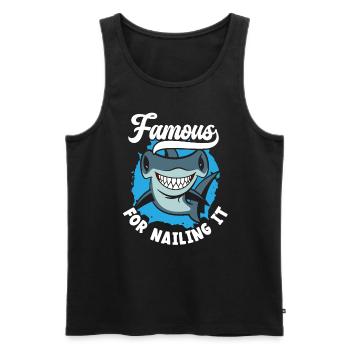 Hammerhead Shark Lover Marine Biology Underwater - Men's Premium Organic Tank Top - black - Front - Michal (187cm)