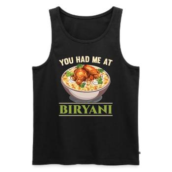 Biryani Lover Indian Food Desifood India Rice - Débardeur bio Premium Homme - noir - Devant - Michal (187cm)