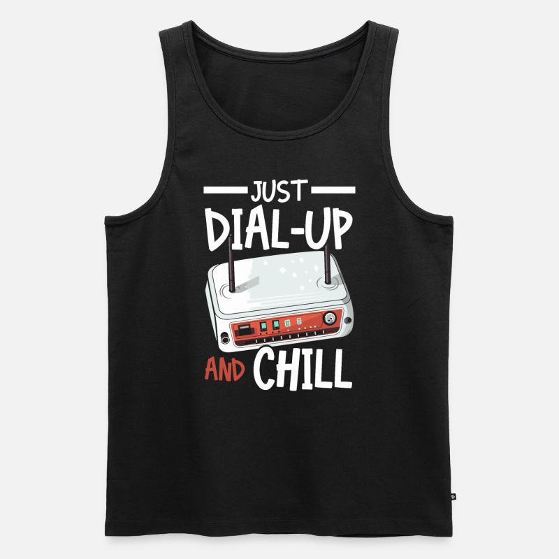 DFÜ-Internetverbindung 90er Computerwitze - Männer Premium Bio Tank Top - Schwarz