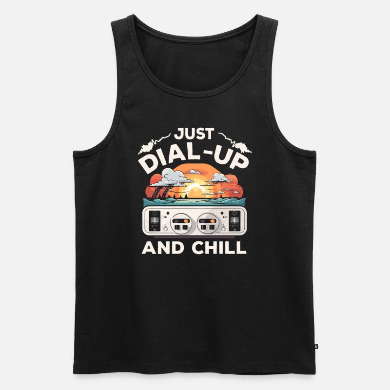 DFÜ-Internetverbindung 90er Computerwitze - Männer Premium Bio Tank Top - Schwarz