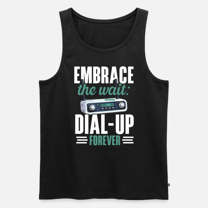 DFÜ-Internetverbindung 90er Computerwitze - Männer Premium Bio Tank Top - Schwarz
