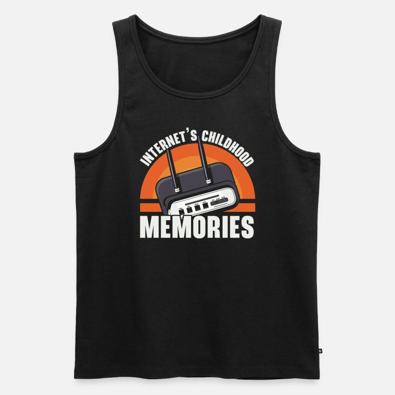 DFÜ-Internetverbindung 90er Computerwitze - Männer Premium Bio Tank Top - Schwarz