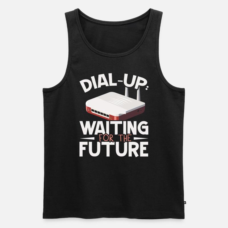 DFÜ-Internetverbindung 90er Computerwitze - Männer Premium Bio Tank Top - Schwarz