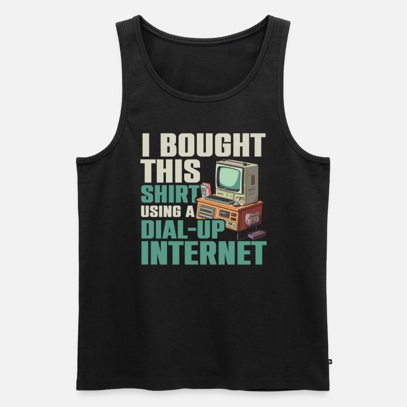 DFÜ-Internetverbindung 90er Computerwitze - Männer Premium Bio Tank Top - Schwarz