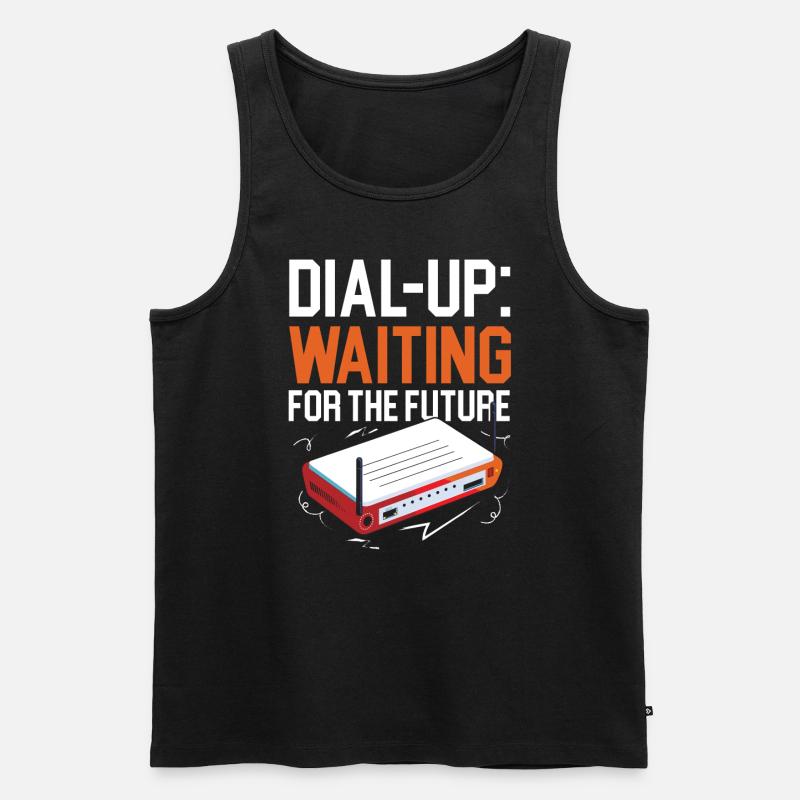 DFÜ-Internetverbindung 90er Computerwitze - Männer Premium Bio Tank Top - Schwarz