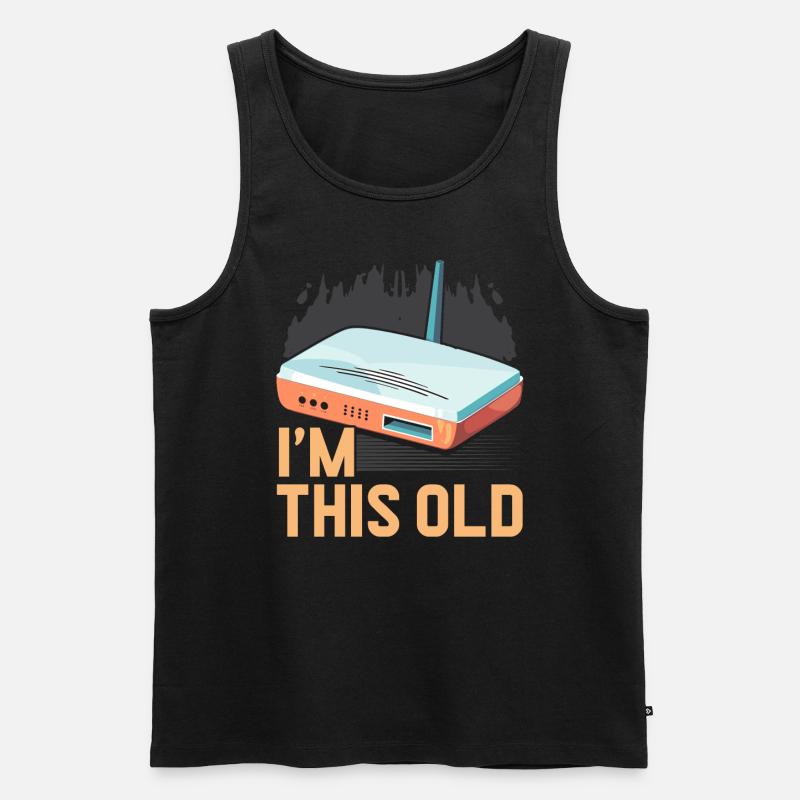 DFÜ-Internetverbindung 90er Computerwitze - Männer Premium Bio Tank Top - Schwarz