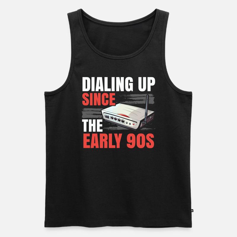DFÜ-Internetverbindung 90er Computerwitze - Männer Premium Bio Tank Top - Schwarz