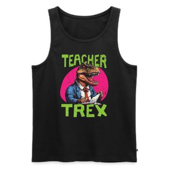 Dinosaur Teacher Paleontology Teaching Dino - Men's Premium Organic Tank Top - black - Front - Michal (187cm)