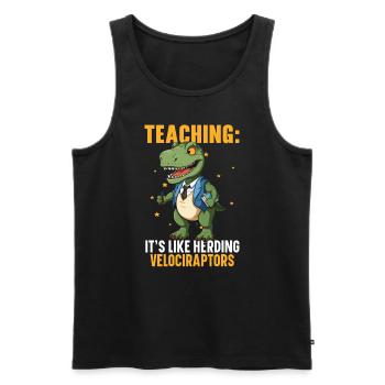 Dinosaur Teacher Paleontology Teaching Dino - Men's Premium Organic Tank Top - black - Front - Michal (187cm)