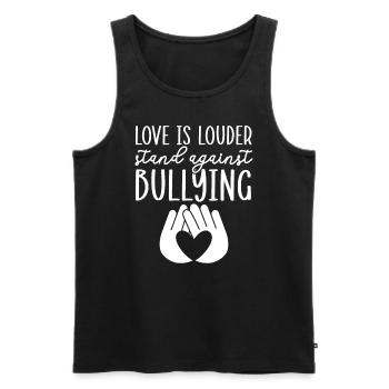 Tag der Einheit, Anti-Mobbing, Mobbing-Prävention, Freundlichkeit - Männer Premium Bio Tank Top - Schwarz - Vorne - AI Model Male 178 light (178cm)