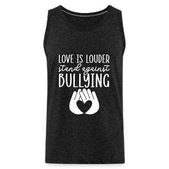 Tag der Einheit, Anti-Mobbing, Mobbing-Prävention, Freundlichkeit - Männer Premium Bio Tank Top - Anthrazit - Vorne - Alexander (188cm)
