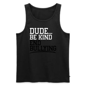 Tag der Einheit, Anti-Mobbing, Mobbing-Prävention, Freundlichkeit - Männer Premium Bio Tank Top - Schwarz - Vorne - AI Model Male 178 light (178cm)