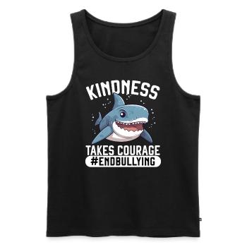 Tag der Einheit, Anti-Mobbing, Mobbing-Prävention, Freundlichkeit - Männer Premium Bio Tank Top - Schwarz - Vorne - AI Model Male 178 light (178cm)