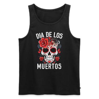 Dia de los Muertos Sugar Skull Mexikanischer Feiertag - Männer Premium Bio Tank Top - Schwarz - Vorne - AI Model Male 178 light (178cm)