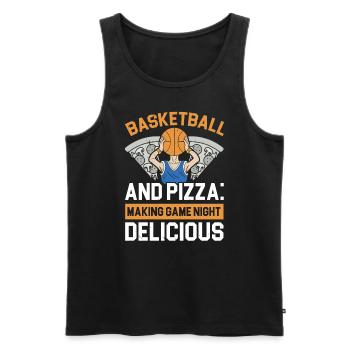 Ananas Basketball Tropische Frucht Sommer Sport - Männer Premium Bio Tank Top - Schwarz - Vorne - Michal (187cm)