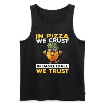 Ananas Basketball Tropische Früchte Sommer Sport - Männer Premium Bio Tank Top - Schwarz - Vorne - Michal (187cm)