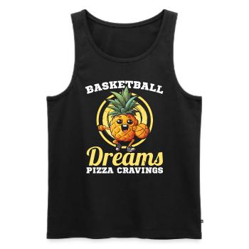 Ananas Basketball Tropische Frucht Sommer Sport - Männer Premium Bio Tank Top - Schwarz - Vorne - Michal (187cm)