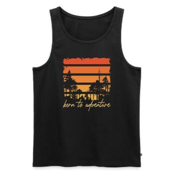 Born To Adventure Adventure Camp Nature Camper Team - Men's Premium Organic Tank Top - black - Front - Michal (187cm)