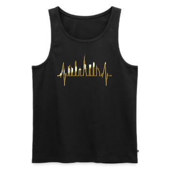 Dubai Skyline Heartbeat Burj Khalifa Silhouette - Men's Premium Organic Tank Top - black - Front - AI Model Male 178 light (178cm)