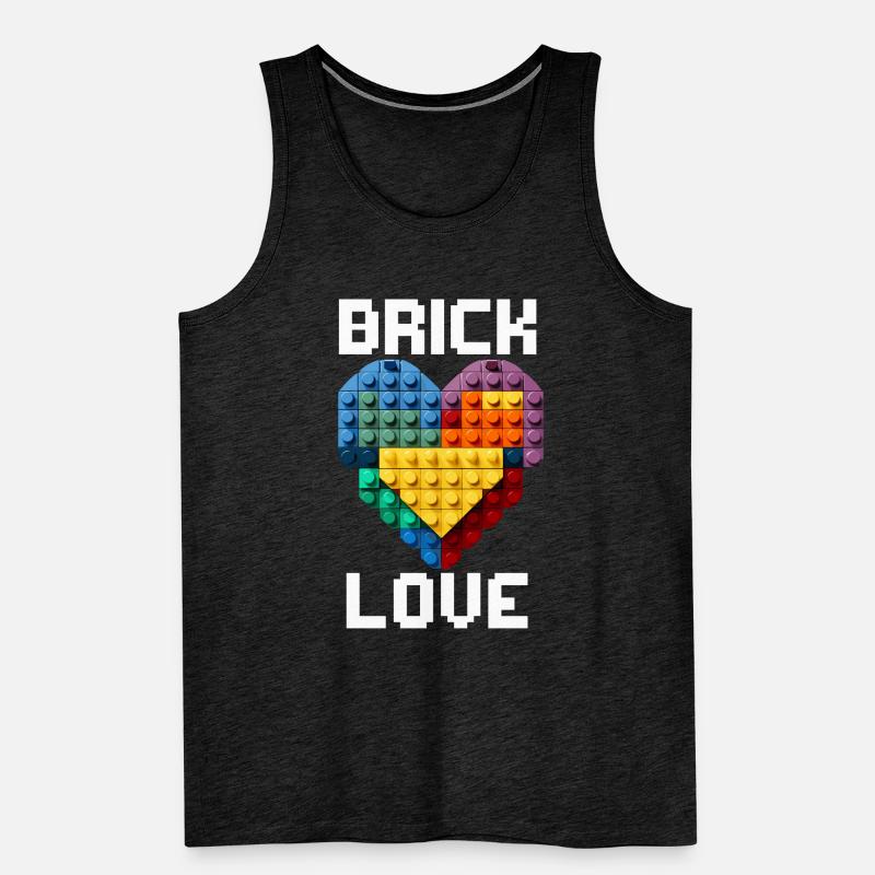 Master Builder Bricks Blocks Play Toys Men's Premium Organic Tank Top