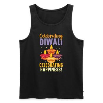 Happy Diwali Diwali Festival Indian Hindu Hinduism - Men's Premium Organic Tank Top - black - Front - AI Model Male 178 light (178cm)