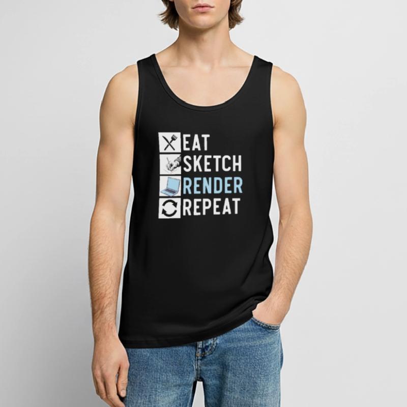 3d Animator Animate Key Frames Rendering Animation Men's Premium Organic Tank Top